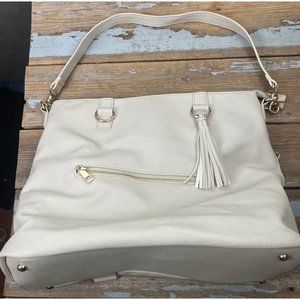Bella Tunno women's ivory leather strap/backpack purse size L pockets